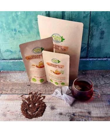 Organic Rooibos Tea by The Natural Health Market - Plastic-Free Pyramid Tea Bags - Plant-Based & Recyclable Packaging - 15 Count - Buy Online on GoSupps.com