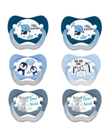 NIP Value Pack Silicone Pacifier Family with Ring Size 3. (18-32 mo.) 6-Pack Boys BPA free made in Germany - Buy Online on GoSupps.com