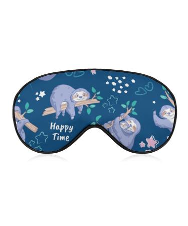 Tropical Sloths Sleep Mask Eye Cover for Sleeping Blindfold with Adjustable Strap Blocks Light Night Travel Nap for Men Women