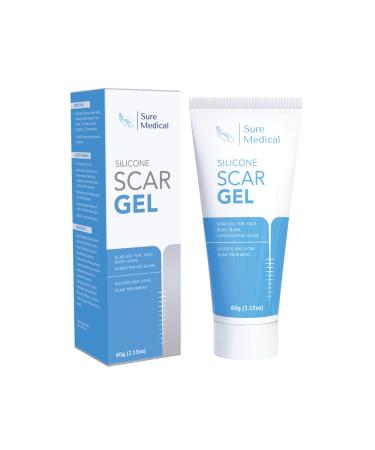 Sure Medical Advanced Silicone Scar Gel Large 60g Scar Cream for Scar Removal Ideal for Keloid Scar Acne Scar New and Old Scars Safe Non-Greasy Formula Scar Remover