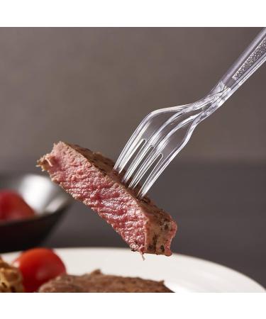 300 Crystal Clear Plastic Forks - Heavy Duty Disposable Cutlery Set for Parties & Events - Buy Online on GoSupps.com