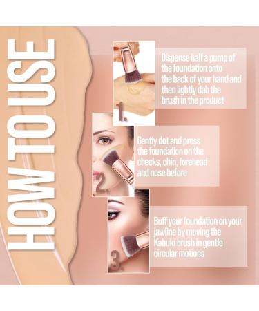 Kabuki Make-Up Brush - Makeup Brush for Foundation - Perfect for Creamy Powdery or Liquid Foundation - Density Synthetic Premium Brush Hair - Excellent Gift Idea - Buy Online on GoSupps.com