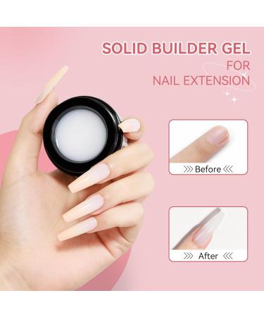 3D Nail Art Gel - Clear & White Solid Builder Gel for DIY Nail Art & Manicure - Non-Stick Hard Gel with Dual Form - 14g - Buy Online on GoSupps.com