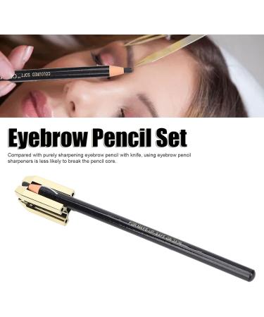 Eyebrow Pencil Set Brow Pencil Sharpener Waterproof Eyebrow Pencil for Perfect Makeup Brow Makeup Tool with Sharpener for Student Office Workers(Black) - Buy Online on GoSupps.com
