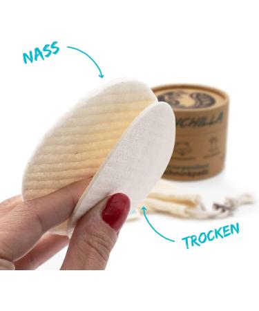 Chinchilla Reusable Slowdown Pads - 10 Pack with Storage Can & Laundry Net | Washable up to 90 C | Compostable & Vegan | Made in Germany | Suitable for All Skin Types - Buy Online on GoSupps.com