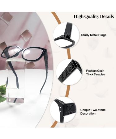 OCCI CHIARI Thick Oversized Reading Glasses for Women | Trendy Black Readers - 2.5x Magnification - Buy Online on GoSupps.com