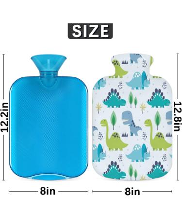 Cute Dinosaur Hot Water Bottle with Fluffy Cover 2L Capacity for Kids & Adults | Cozy Nights & Pain Relief - Buy Online on GoSupps.com