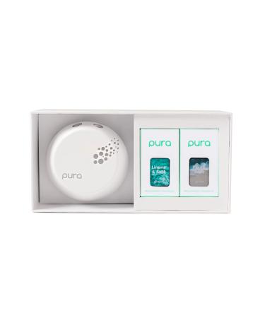 Pura Smart Fragrance Diffuser Device Set - Home Scent Diffuser with Pura Refills - 1 Fragrance Diffuser, 1 Linens & Surf, 1 Pacific Aqua Linens & Surf and Pacific Aqua