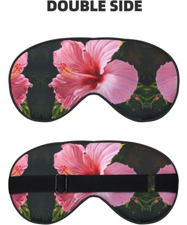 SSIMOO Hawaii Red Flower Print Eye Mask - Soft Light-Blocking Double-Sided Sleep Mask for Better Sleep Quality - Buy Online on GoSupps.com