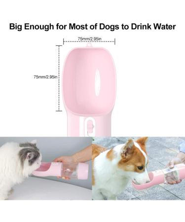 Misthis Portable Dog Travel Water Bottle - Pink | Outdoor Pet Drinking Cup for Walking, Traveling, Hiking - Dispenser & Food Bowl for Dogs and Cats - Buy Online on GoSupps.com