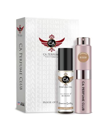 CA Perfume Duo Impression of Be Eilish For Women Sprayer + Body Oil Roll-On Bottles 0.27 Fl Oz+0.33 Fl Oz