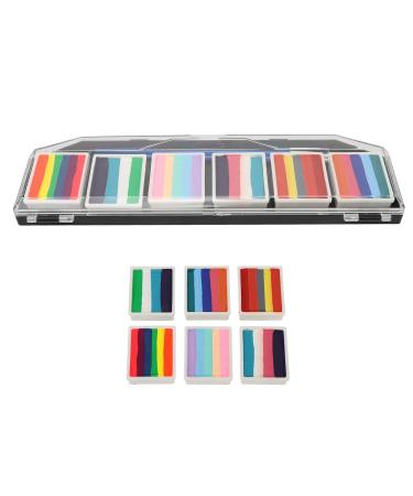 Masyrt 60g Body Paint Palette Washable Face Paint Palette Kit in 6 Styles Washable Body Paint Pigment for Kids Cosplay