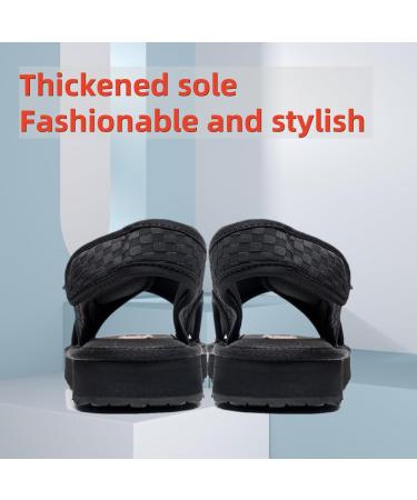 Open Toe Diabetic Sandals for Men & Women - Adjustable Arthritis Shoes for Swollen Feet - Widened Feet and Edema Relief - Size 9 Black - Buy Online on GoSupps.com