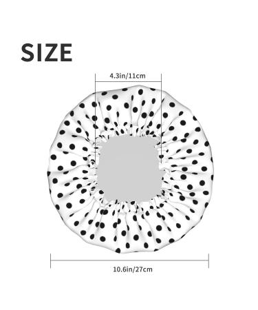 Black Dots Reusable Shower Cap | Double-Layer Waterproof Bathing Hat | Elastic Hair Cap for Women & Girls - Buy Online on GoSupps.com
