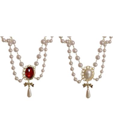 Southjieling Fashionable Tassel Necklace - Elegant Multi-Layer Pearl Collarbone Chain | Women's Jewelry Accessories in White - Buy Online on GoSupps.com