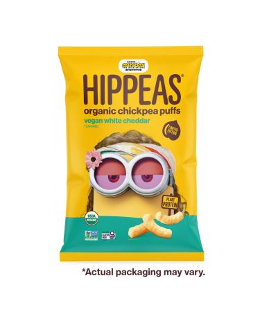 HIPPEAS Organic Chickpea Puffs Vegan White Cheddar Snacks 4oz (Pack of 6) | Gluten-Free Protein Crunch - Buy Online on GoSupps.com
