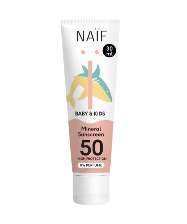 Na f - Cr me solaire min rale - pour b b et enfant - 0% de parfum - SPF 50 - Protection UVA et UVB - R sistant l'eau - Test dermatologiquement - Sans microplastiques - 30 ml