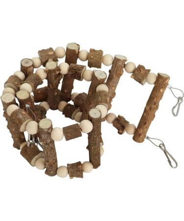 Buy Natural Wooden Bird Ladder & Accessories | Toys for Parrots Hamsters Rats | Climbing Conductor for Bird Cages (72x10x9 cm) - Buy Online on GoSupps.com