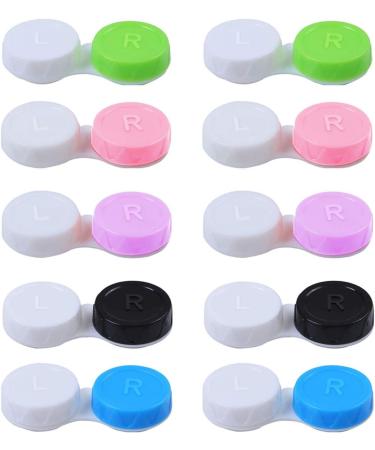 20PC Contact Lens Containers Set with Mirrors | Travel-Friendly Lens Cases in Green Blue Pink & Black | Ideal for Home & Travel - Buy Online on GoSupps.com