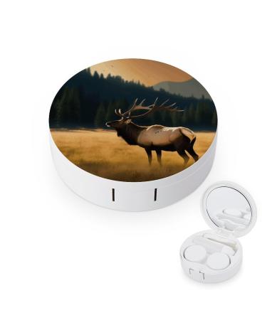 Contact Lens Case Elk in The Meadow Print Plastic Contact Lens Case contact Lens Care Box ontact Lens Travel Box