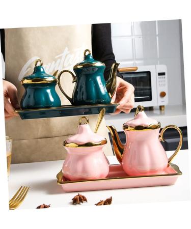 Zerodeko 1 Set Seasoning Jar Set Terrarium Fogger Seasoning Storage Jar Ceramic Seasoning Dish Holder Condiment Jars Salt Shaker Sugar Condiment Jar Stainless Steel Condiment Bottle Nordic 22.5X14CM Pink - Buy Online on GoSupps.com