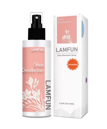 Lamfun Shoe Deodorizer Spray, Natural Deodorant Spray, Odor Eliminator for Feet, Shoes and Gym Bags, Fights Odor and Stink, Freesia Fragrance, 150ml