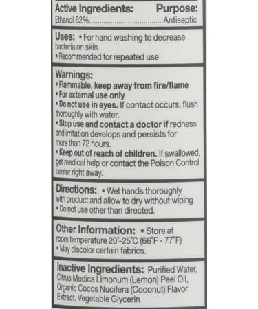 EO Products Coconut+Lemon Hand Sanitizer Spray - 2oz - Buy Online on GoSupps.com