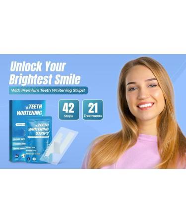 Teeth Whitening Strips - Enamel-Safe Dental Kit for Brighter Smile - 42 Fast Stain Remover Strips - Vegan & Non-Alcoholic - Buy Online on GoSupps.com
