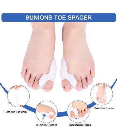 Haofy Hallux Valgus Toe Spreader Set - Silicone Gel Separator for Foot Pain Relief & Bunion Correction - Buy Online on GoSupps.com