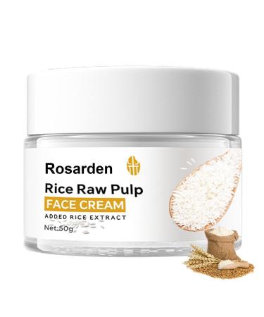 Rice Cream for Face Rice Raw Pulp Face Cream Rice Cream Moisturizer for Moisturizing Skin Shrink Pores Rice Extract Anti Aging Moisturizer Smoth Fine Line Restore Skin Elasticity