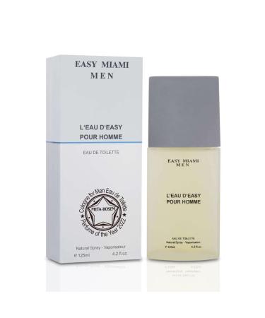 META-BOSEM Easy Miami Men's Cologne Eau de Toilette Natural Spray - Fresh Woody Scents - Spicy Notes - Great Holiday Gift - for All Day Use - a Classic Bottle 3.4 Fluid Ounce/100Ml Easy Miami 3.4 Fl Oz (Pack of 1)