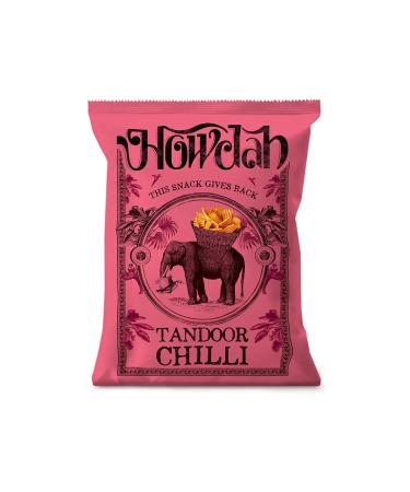 Howdah Howdah Tandoor Chilli Ancient Grain Snack Bag 130g | Crispy Chips with Dried Exotic Spices | Spicy Indian Snack to Share