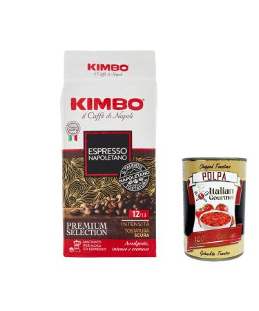 Italian Gourmet E.R. Kimbo Espresso Coffee Napoletano Ground 250g + Pulpa Italian Gourmet 400g (Pack of 10)