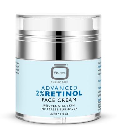 OMIC 2% Retinol Cream - Brightening Cream for Dark Spots - 30g / 1.6 oz - Moisturizing Beauty Cream for All Skin Types - Polishes Dull Skin & Restores Radiance