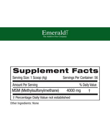 Emerald Labs MSM Powder 4,000mg - Plant-Sourced Joint & Collagen Support - 8 oz - Buy Online on GoSupps.com