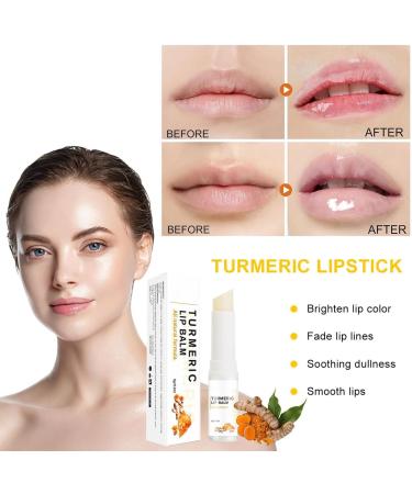 Turmeric Lip Balm Stick Lip Care Cream Daily Lip Care Balm Lip Lightening For Dark Lips Turmeric Long Lasting Moisturizing Lips Balms Reduces Chapped Dry Lips Repairs Cracks - Buy Online on GoSupps.com