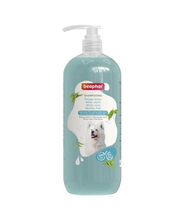 Beaphar - shampoo for white fur - supports the natural fur color - skin -friendly - with green tea and aloe vera - pH -neutral - 0% parabens silicones - fresh fragrance - vegan - 1l white fur - 1 l