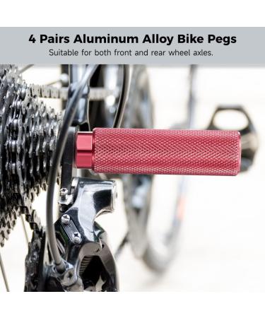 Homaisson Aluminum Bike Pegs | 4 Pairs Durable Foot Pedals | Non-Skid Backseat Stands | Universal Fit for Mountain Bike | 3/8in Axles - Buy Online on GoSupps.com