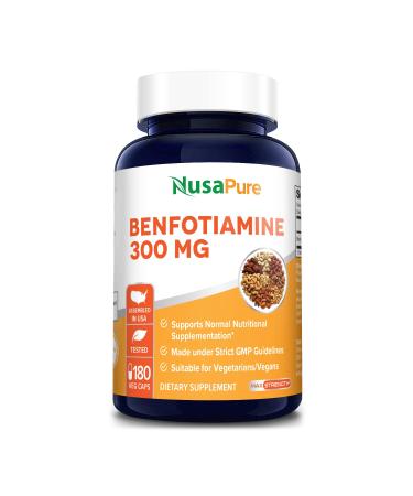 Benfotiamine 300mg 180 Veggie Caps ( Non-GMO,Vegan & Gluten-Free)