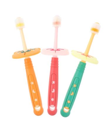 minkissy 3 piece toothbrush toothbrush oral care soft toothbrush toothed cleaner cake stuff silicone brush washable cleaning brush nano material