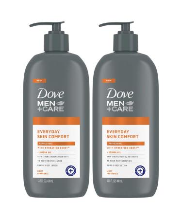 Dove Hand & Body Lotion Men+Care Value Pack Everyday Skin Comfort Formula with Shea Butter & Jojoba Oil Refreshing Lotion for Dry Skin 13.5 Fl Oz (Pack of 2)