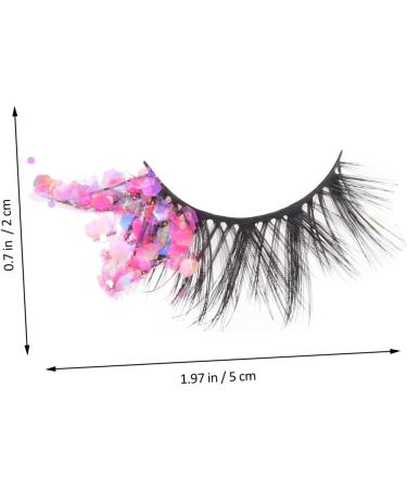 minkissy 1 Pair Fake Eyelashes Color Lashes Extension Glitter Lashes Eyelashes Colorful Rainbow Eyelashes Black Decor False Lashes Glitter False Eyelashes Halloween Fiber 3d Extend - Buy Online on GoSupps.com