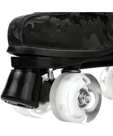 High-top Cowhide Roller Skates for Youth - Black Camo Flash - Size 41/US 9 - Buy Online on GoSupps.com