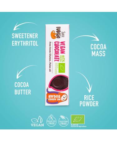  SUPER FUDGiO SUPER FUDGiO Organic Chocolate Bars | Organic & Sugar Free Sweets | Vegan - Gluten Free | Sugar Free Chocolate Snack | Coconut Chocolate - 9 Pack - Buy Online on GoSupps.com