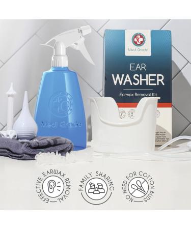 Medi Grade All-in-One Ear Wax Removal Kit - 300ml Bottle & 10ml Olive Oil Drops for Easy Ear Cleaning & Wax Removal - Buy Online on GoSupps.com
