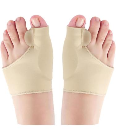dfgsxifc Velenly Bunion Corrector - 2 Pairs Bunion Corrector Sock - Bunion Corrector Protector Sleeves for Women and Men Beige Large