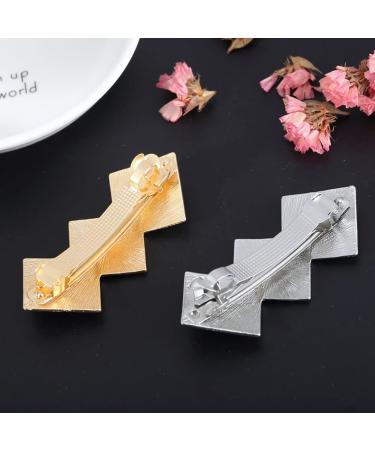 Prosy Vintage Small Overlapping Diamond Hairpin Metal Geometry Pitted Hair Barrettes Hair Clasp Hair Accessories Hair Clips for Women and Girls (Gold) - Buy Online on GoSupps.com