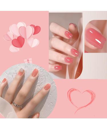 Nail Polish Set - Nude Color Nail Polishes - Quick Dry Nail Polish - Long Lasting Jelly Pink Glitter 6 Colors Nail Varnish - Natural Look Long Lasting Nail Varnish Gift Set DIY Manicure Home nude pink - Buy Online on GoSupps.com