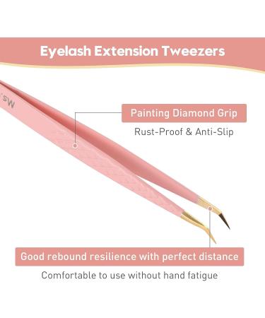 Ms.Queen Fiber Tip Tweezers for Lash Extensions - Diamond Grip 3Pcs Bundle - Buy Online on GoSupps.com