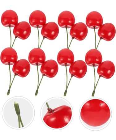 ABOOFAN 20 Pcs Artificial Cherry Artificial Foods Photo Props Fake Cherry Model Display Fruit Models Realistic Fruits Cherry Play Kitchen Fruit Toy Child Plastic Top Hat Kitchen Cabinet - Buy Online on GoSupps.com